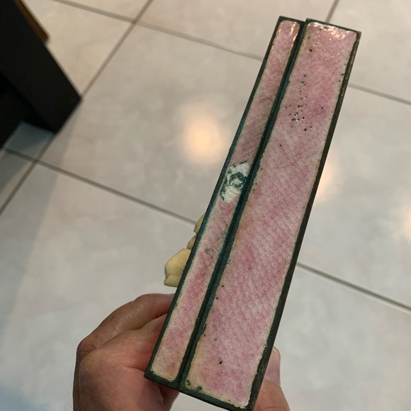 Sold Vintage Chinese enameled box with bone Geisha s on top - Picture 4 of 7